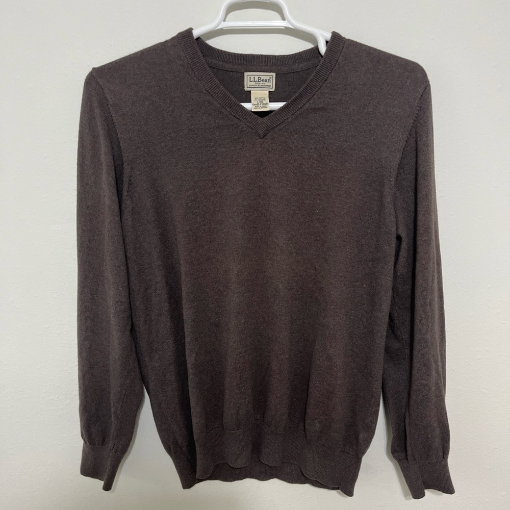 LL Bean Sweater Regular Large V Neck Long Sleeve